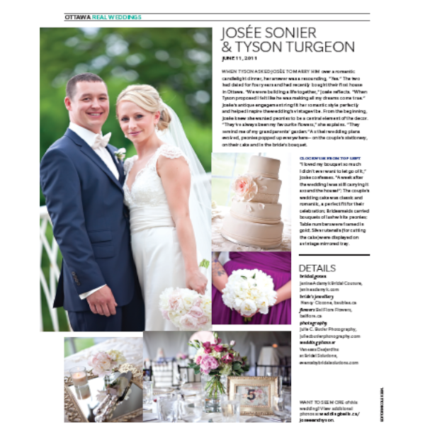As Featured in Wedding Bells!